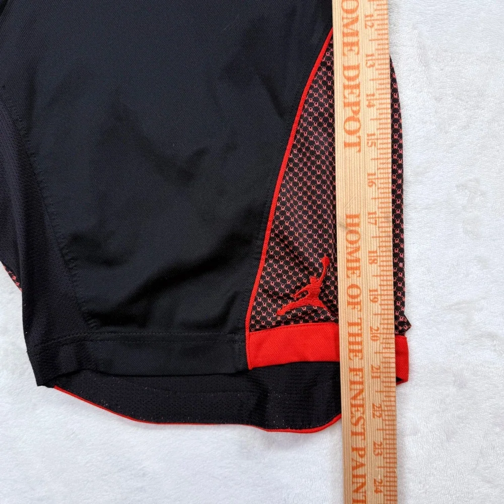 Nike Jordan Mens Y2K Black Red Dri-FIT Basketball Shorts Small Jumpman Mesh